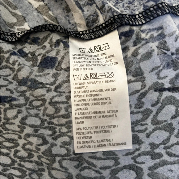 Attitudes by Renee Womens Tunic Asymmetric Duster Navy Print XS - Picture 11 of 11
